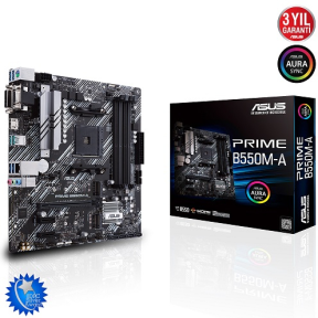 ASUS Prime B550M-A AMD B550 Soket AM4 DDR4 4600(OC)MHz mATX Gaming (Oyuncu) Anakart