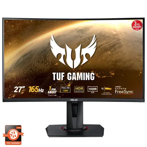 Asus TUF Gaming VG27VQ 27” 165Hz 1ms ELMB Flicker-Free VA Full HD Curved Gaming Monitör