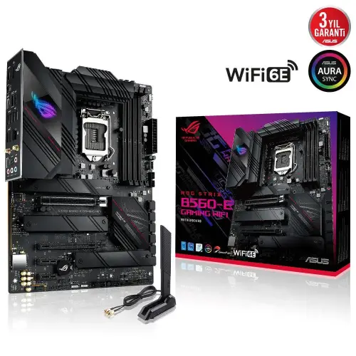 Asus ROG Strix B560-E Gaming WIFI Intel B560 Soket 1200 DDR4 5333(OC)MHz ATX Gaming (Oyuncu) Anakart