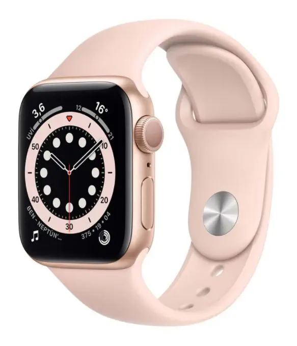 Apple Watch Seri 6 44mm GPS Gold Alüminyum Kasa ve Kum Pembesi Spor Kordon M00E3TU/A