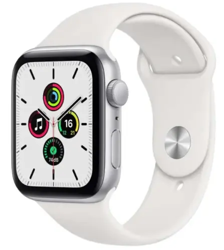 Apple Watch SE 44mm GPS Silver Alüminyum Kasa ve Beyaz Spor Kordon MYDQ2TU/A