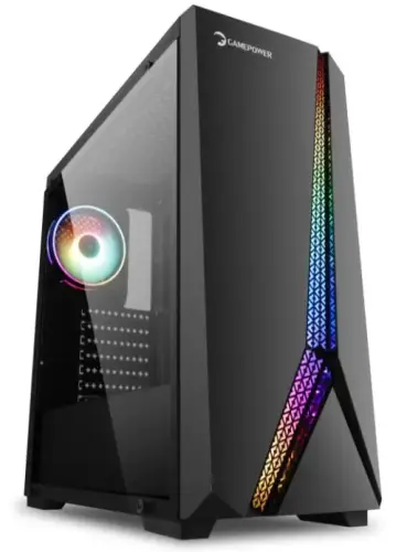 GamePower Mythril 650W +80 Bronze Dahili PSU`lu  1x120mm ARGB Fan ARGB LED Bar Temperli Cam Gaming ATX  RGB Kontrolcüsü ve Uzaktan Kumanda Kasa