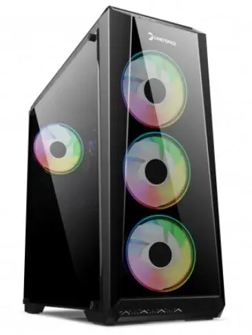 GamePower Crimson Guard 650W +80 Bronz Dahili PSU` lu 4x120mm ARGB Fan Gaming ATX Kasa RGB Kontrolcüsü ve Uzaktan Kumanda