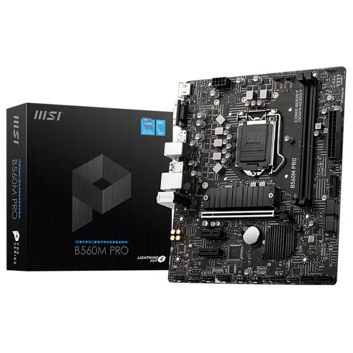 MSI B560M PRO Intel B560 Soket 1200 DDR4 5200(OC)MHz mATX Gaming (Oyuncu) Anakart