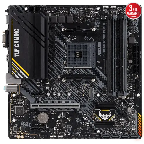 Asus TUF Gaming A520M-Plus II AMD A520 Soket AM4 DDR4 4866(OC)MHz mATX Gaming (Oyuncu) Anakart