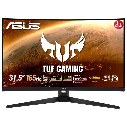 Asus TUF Gaming VG32VQ1BR 31.5” 165Hz 1ms FreeSync Premium VA WQHD Curved Gaming (Oyuncu) Monitör