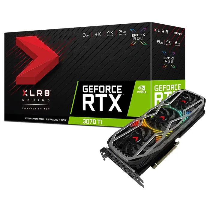 PNY GeForce RTX 3070 Ti 8GB XLR8 Gaming REVEL EPIC-X RGB VCG3070T8TFXPPB 8GB GDDR6X 256Bit DX12 Gaming (Oyuncu) Ekran Kartı
