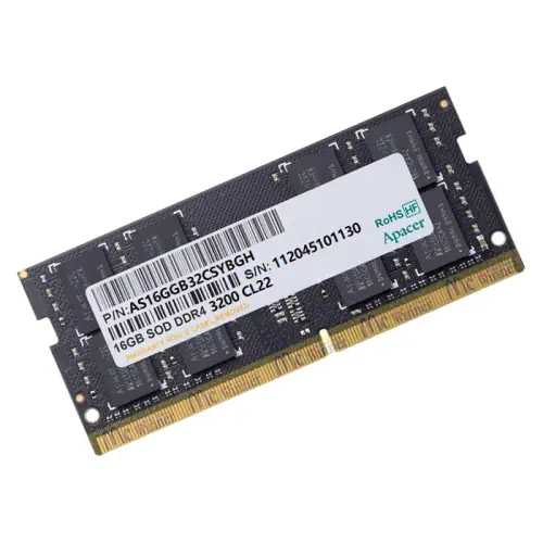 Apacer 16GB (1x16GB) 3200MHz CL22 DDR4 Notebook Ram (ES.16G21.GSH)
