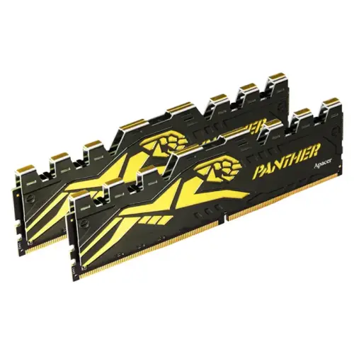 Apacer Panther Black-Gold 32GB (2x16GB) 3200MHz CL16 DDR4 Gaming Ram (AH4U32G32C2827GAA-2)