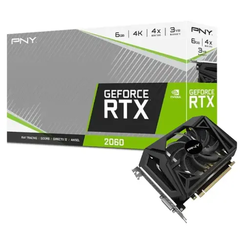 PNY GeForce RTX 2060 Single Fan VCG20606SFPPB 6GB GDDR6 192Bit DX12 Gaming Ekran Kartı