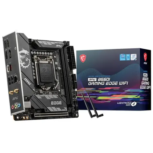 MSI MPG B560I GAMING EDGE WIFI Intel B560 Soket 1200 DDR4 5200(OC)MHz Mini-ITX Gaming (Oyuncu) Anakart