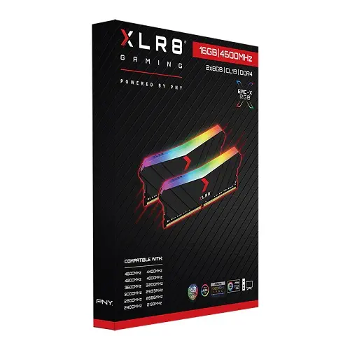 PNY XLR8 Gaming EPIC-X RGB 16GB (2x8GB) 4600MHz CL19 DDR4 Gaming Ram (MD16GK2D4460019XRGB)