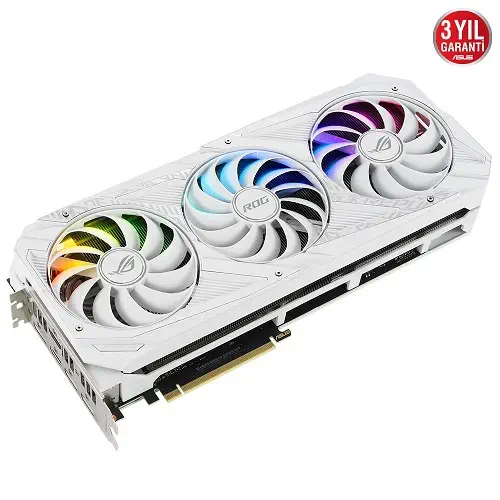 Asus ROG Strix GeForce RTX 3070 White ROG-STRIX-RTX3070-8G-WHITE 8GB GDDR6 256Bit DX12 Gaming Ekran Kartı