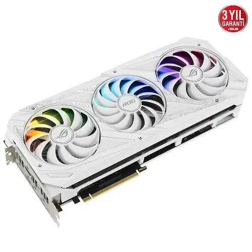 Asus ROG Strix GeForce RTX 3070 White ROG-STRIX-RTX3070-8G-WHITE 8GB GDDR6 256Bit DX12 Gaming Ekran Kartı