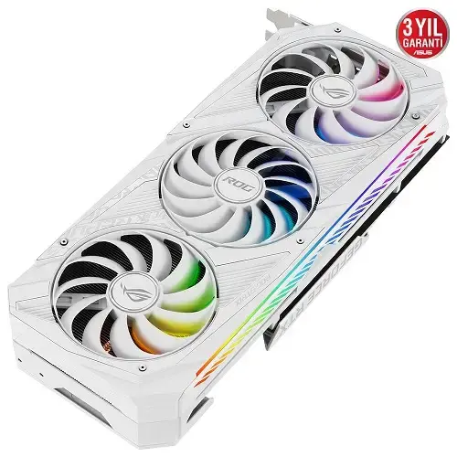 Asus ROG Strix GeForce RTX 3070 White ROG-STRIX-RTX3070-8G-WHITE 8GB GDDR6 256Bit DX12 Gaming Ekran Kartı