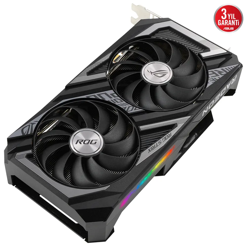 ASUS ROG Strix Radeon RX 6600 XT OC ROG-STRIX-RX6600XT-O8G-GAMING 8GB GDDR6 128Bit DX12 Gaming (Oyuncu) Ekran Kartı