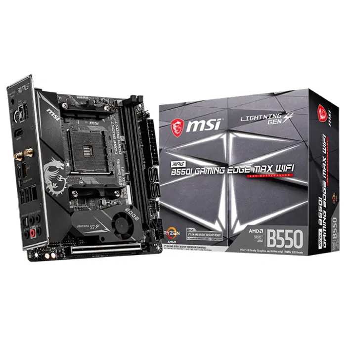 MSI MPG B550I GAMING EDGE MAX WIFI AMD B550 Soket AM4 DDR4 4600(OC)MHz Mini-ITX Gaming (Oyuncu) Anakart