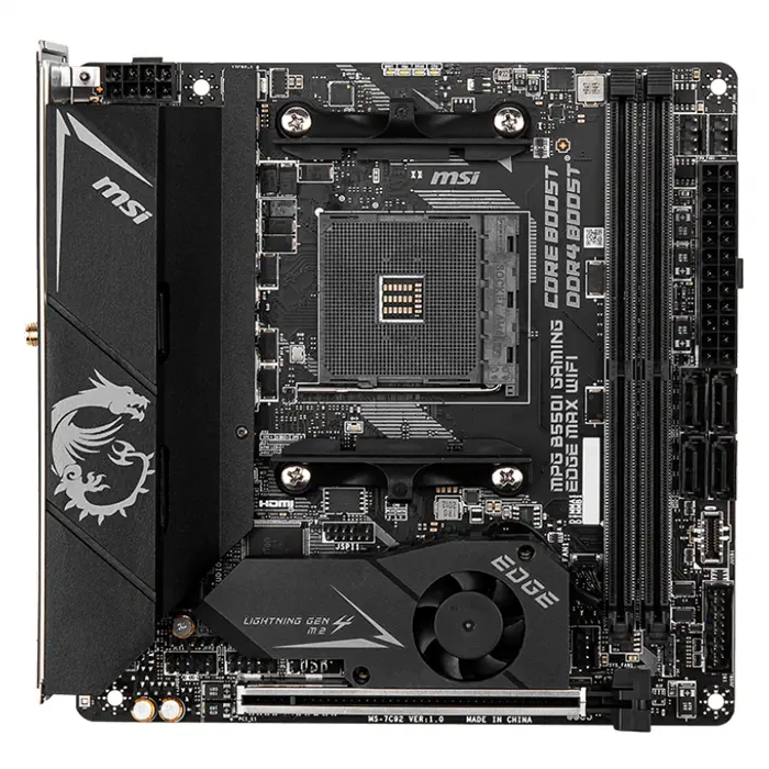 MSI MPG B550I GAMING EDGE MAX WIFI AMD B550 Soket AM4 DDR4 4600(OC)MHz Mini-ITX Gaming (Oyuncu) Anakart