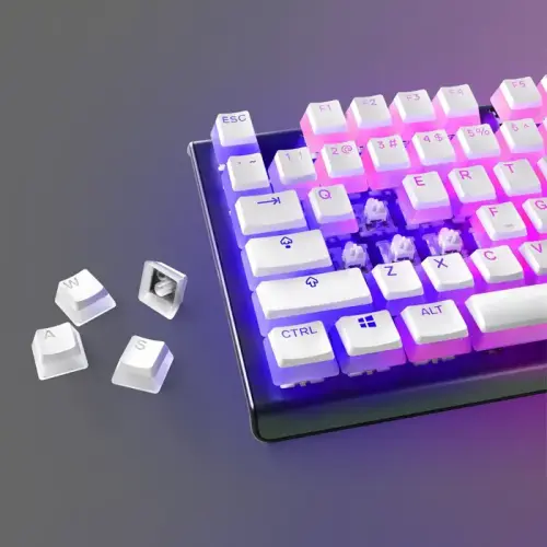 SteelSeries PrismCaps 60219 Double Shot PBT Beyaz İngilizce Klavye Tuş Düzeni