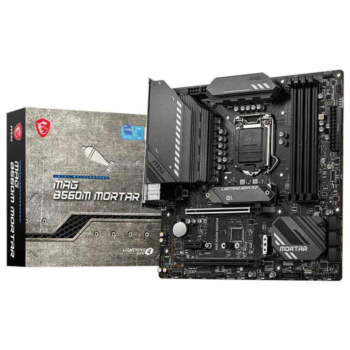 MSI MAG B560M MORTAR Intel B560 Soket 1200 DDR4 5066(OC)MHz mATX Gaming (Oyuncu) Anakart