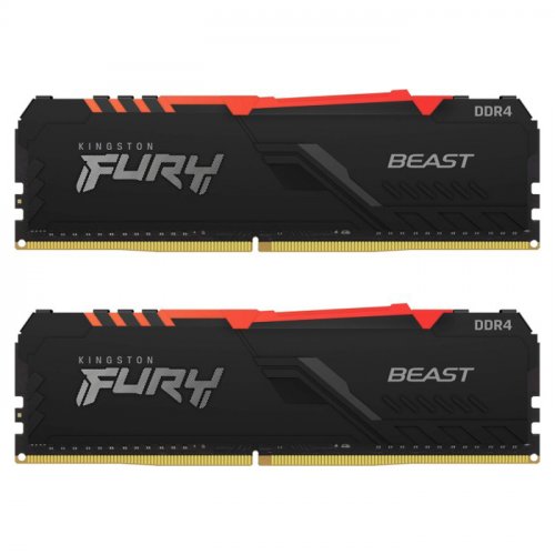 Kingston Fury Beast RGB KF436C17BBAK2/16 16GB (2x8GB) DDR4 3600MHz CL17 Siyah Gaming Ram (Bellek)