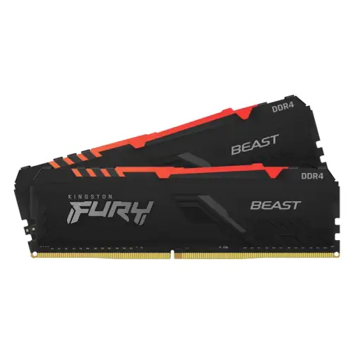 Kingston Fury Beast RGB KF436C17BBAK2/16 16GB (2x8GB) DDR4 3600MHz CL17 Siyah Gaming Ram (Bellek)