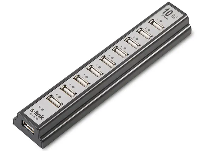 S-link SL-U110 (SL-H105) 10 Port USB 2.0 Adaptörlü USB Hub