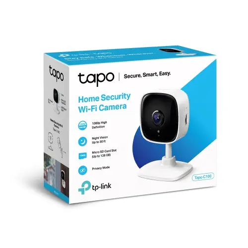 TP-Link Tapo C100 Full HD 1080p Gece Görüşlü 128 GB Micro SD Destekli Wi-Fi Güvenlik Kamerası