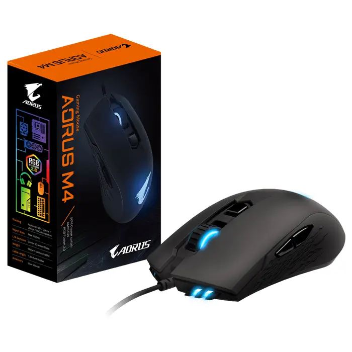 Gigabyte Aorus M4 6400 DPI 6 Tuş Optik USB RGB Kablolu Gaming (Oyuncu) Mouse