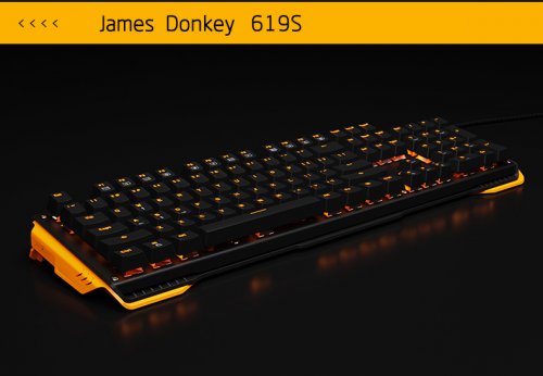 James Donkey 619S Sarı Aydınlatmalı Black/Brown Switch İng Q USB Gaming 104 Tuş Mekanik Klavye