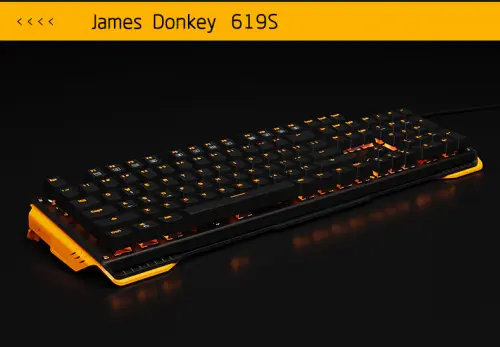 James Donkey 619S Sarı Aydınlatmalı Black/Brown Switch İng Q USB Gaming 104 Tuş Mekanik Klavye