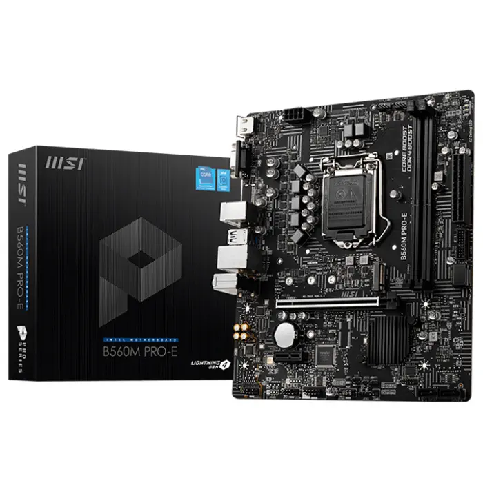 MSI B560M PRO-E Intel B560 Soket 1200 DDR4 4800(OC)MHz mATX Gaming (Oyuncu) Anakart