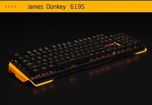 James Donkey 619S Sarı Aydınlatmalı Black/Blue Switch İng Q USB Gaming 104 Tuş Mekanik Klavye