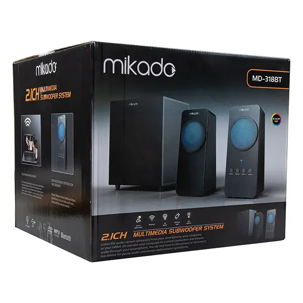 Mikado MD-318BT 2+1 25W USB LED Işıklı Gaming Speaker
