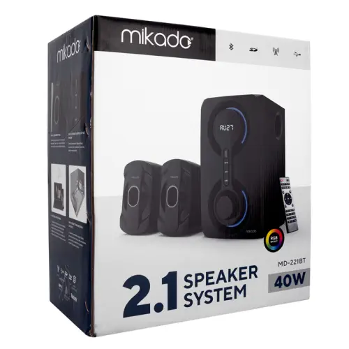 Mikado MD-221BT 2+1 40W USB RGB LED Gaming Speaker