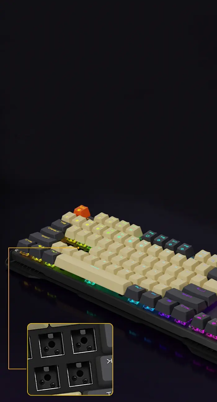 James Donkey 619RS RGB Aydınlatmalı Brown Switch İng Q USB Gaming 87 Tuş Mekanik Klavye
