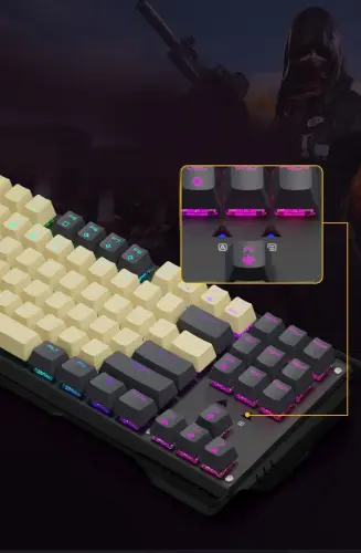 James Donkey 619RS RGB Aydınlatmalı Brown Switch İng Q USB Gaming 87 Tuş Mekanik Klavye