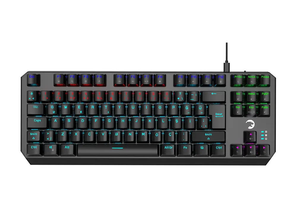 GamePower Overlord Mekanik Kırmızı Switch Türkçe Q 88 Tuş USB Gaming Klavye