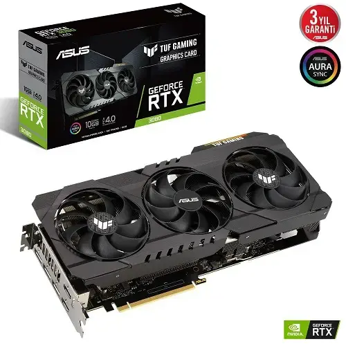 ASUS TUF Gaming GeForce RTX 3080 V2 TUF-RTX3080-10G-V2-GAMING 10GB GDDR6X 320Bit DX12 Gaming (Oyuncu) Ekran Kartı