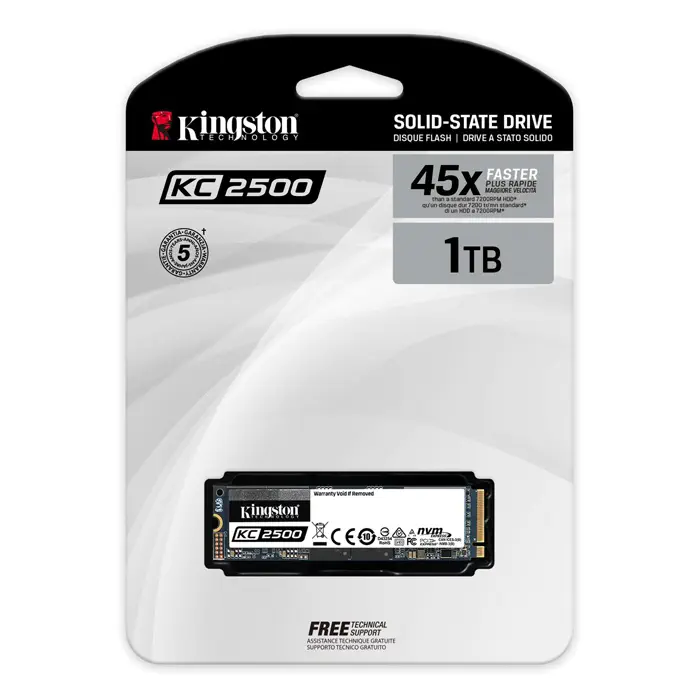 Kingston KC2500 SKC2500M8/1000G 1TB 3500/2900MB/s NVMe PCIe M.2 SSD Disk