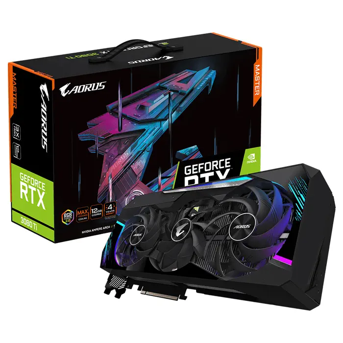 Gigabyte Aorus GeForce RTX 3080 Ti Master 12G LHR GV-N308TAORUS M-12GD 12GB GDDR6X 384Bit DX12 Gaming (Oyuncu) Ekran Kartı