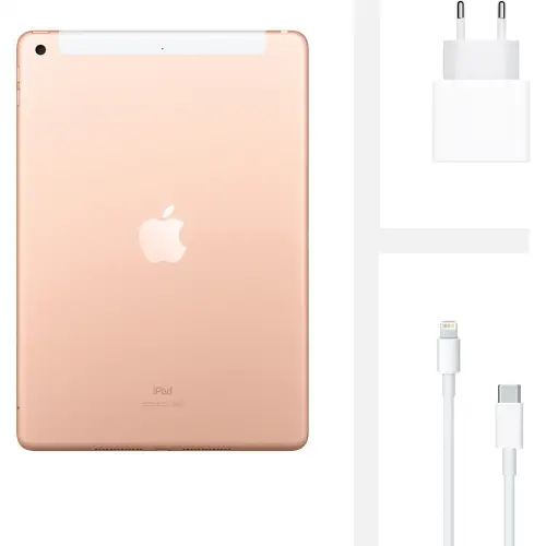 Apple iPad 8.Nesil 10.2″ Wi-Fi + Cellular 32GB Altın MYMK2TU/A Tablet - Distribütör Garantili