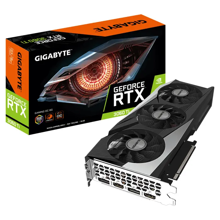 Gigabyte GeForce RTX 3060 Ti Gaming OC 8G LHR GV-N306TGAMING OC-8GD 8GB GDDR6 256Bit DX12 Gaming (Oyuncu) Ekran Kartı