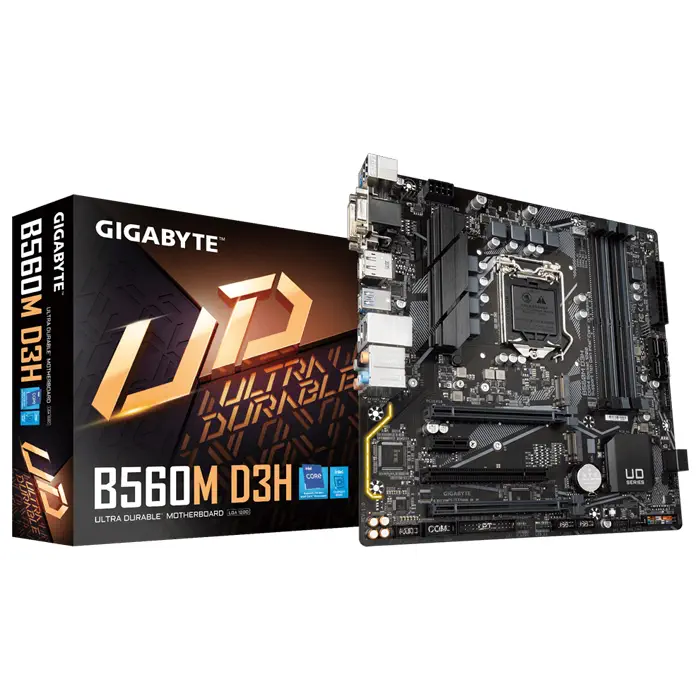 Gigabyte B560M D3H Intel B560 Soket 1200 DDR4 5333(OC)MHz mATX Gaming (Oyuncu) Anakart