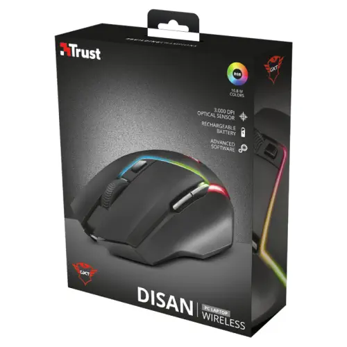 Trust GXT 161 Disan 22210 3000 DPI 6 Tuş Optik RGB Kablosuz Gaming (Oyuncu) Mouse