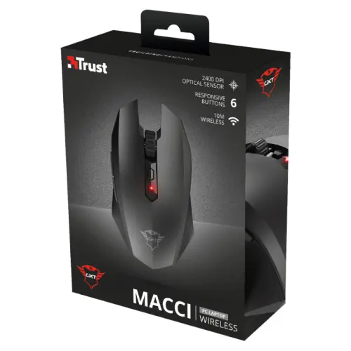 Trust GXT 115 Macci 22417 2400 DPI 6 Tuş Optik Kablosuz Gaming (Oyuncu) Mouse