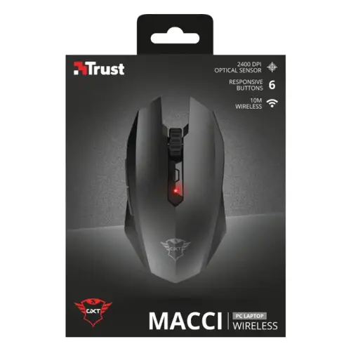 Trust GXT 115 Macci 22417 2400 DPI 6 Tuş Optik Kablosuz Gaming (Oyuncu) Mouse