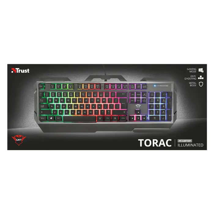 Trust GXT 856 Torac 23760 TR Q RGB Membrane Kablolu Gaming (Oyuncu) Klavye