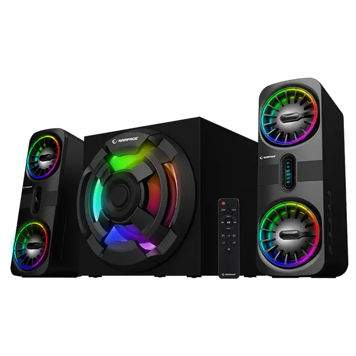Rampage RMS-311 Shard 2+1 80W USB+HDMI+Bluetooth+FM RGB LED Gaming Speaker