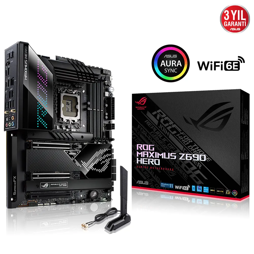 Asus ROG Maximus Z690 Hero Intel Z690 Soket 1700 DDR5 6400(OC)MHz ATX Gaming (Oyuncu) Anakart
